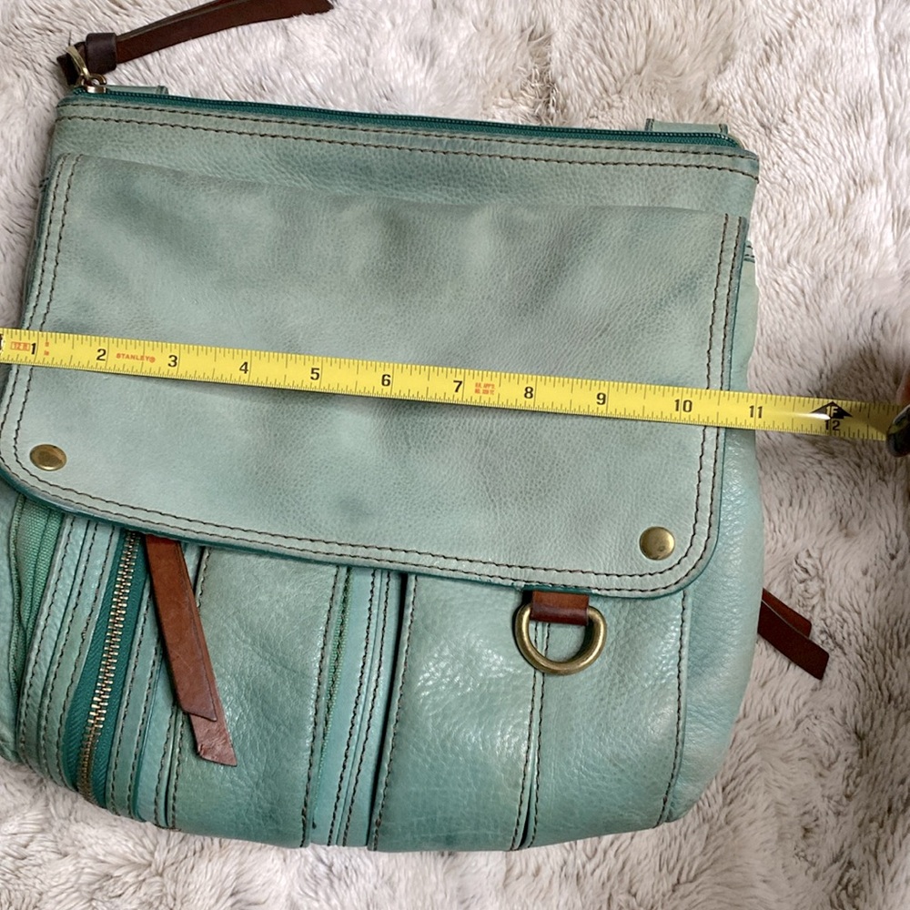 Fossil leather handbag, greenish-blue - Picture 6 of 6